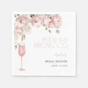 Petals & Prosecco Modernes rosafarbenes Brautparty Serviette