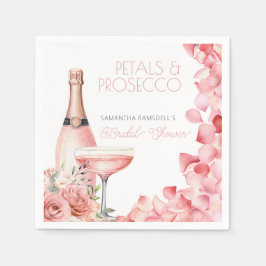 Petals & Prosecco Pink Brautparty Paper Napkin Serviette