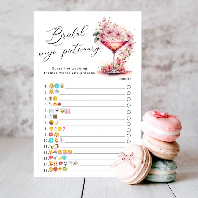 Petals & Prosecco Pink Flora Emoji Pictionary Game (Von Creator hochgeladen)