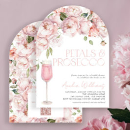 Petals & Prosecco QR Code Rosa Brautparty Einladung