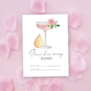 Petals & Prosecco - rate mal, wie viele Küsse Begleitkarte