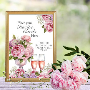 Petals & Prosecco Rezeptkarten Hier Zeichen Einladung