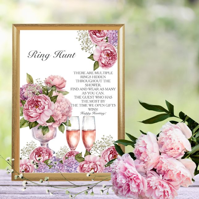 Petals & Prosecco "Ring Hunt Game Einladung (Petals & Prosecco "Ring Hunt Game)