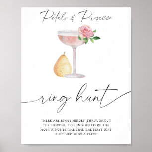 Petals & Prosecco - Ringjagd Brautparty-Spiel Poster