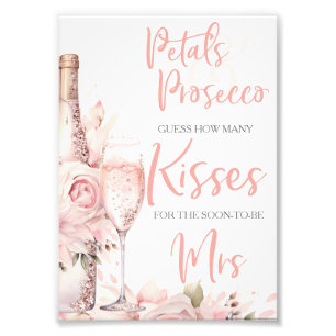 Petals & Prosecco Rosafarbenes Florales Brautparty Fotodruck