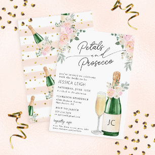 Petals & Prosecco Sekt Brautparty Einladung