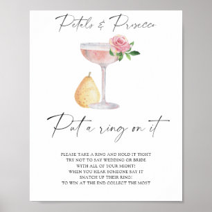 Petals & Prosecco - Setzen Sie einen Ring auf das  Poster