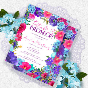 Petals & Prosecco Summer Floral Brautparty Einladung