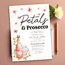 Petals Prosecco Whimsical Blume Brautparty Einladung
