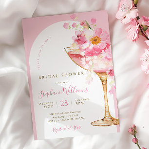 Petals und Prosecco Arch Bridal Dusche Einladung