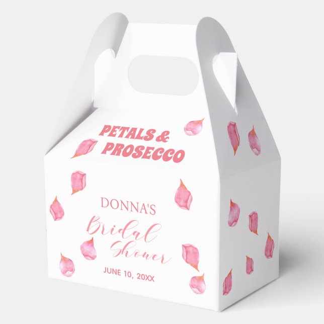 Petals und Prosecco Blush Brautparty Geschenkschachtel (Vorderseite)