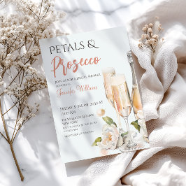 Petals und Prosecco Blush Pink Brautparty Einladung