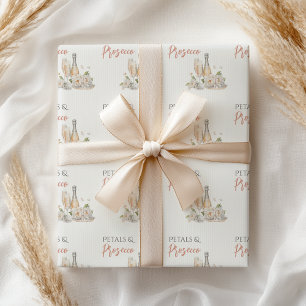 Petals und Prosecco Blush Pink Brautparty Geschenkpapier