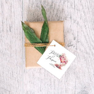 Petals und Prosecco Brautparty Danke Geschenkanhänger