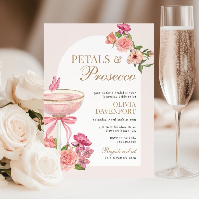 Petals und Prosecco Brautparty Einladung (Von Creator hochgeladen)