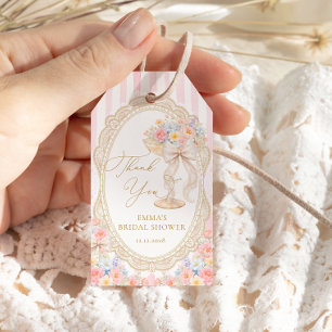 Petals und Prosecco Brautparty Geschenkanhänger