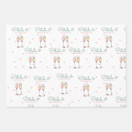 Petals und Prosecco-Brautparty Geschenkpapier Set