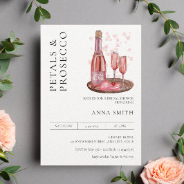 Petals und Prosecco Brautparty Moderner Minimal Einladung