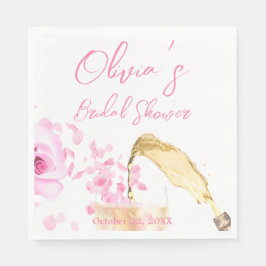 Petals und Prosecco Brautparty Napkins Serviette