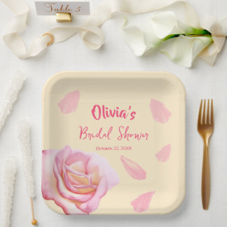 Petals und Prosecco Brautparty Paper Teller