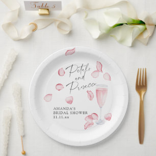 Petals und Prosecco-Brautparty Pappteller