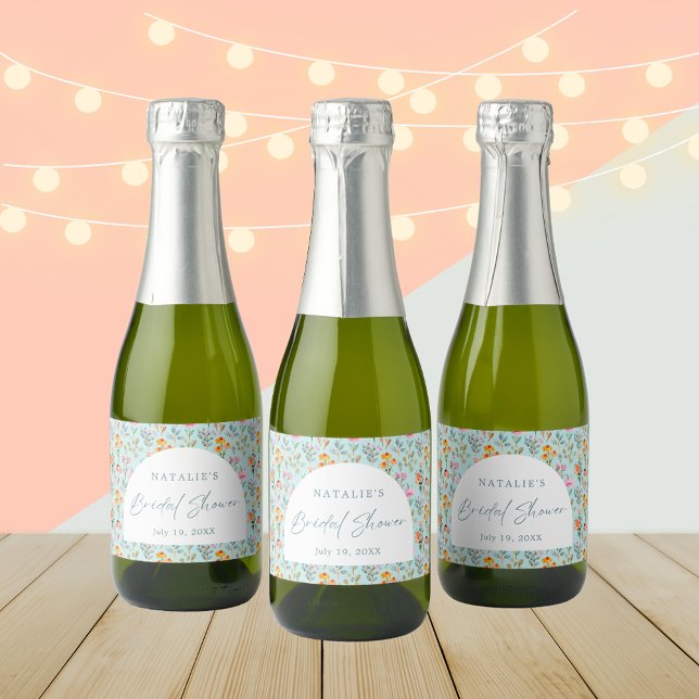 Petals und Prosecco-Brautparty-Party (Petals and Prosecco Bridal Shower Party Labels)