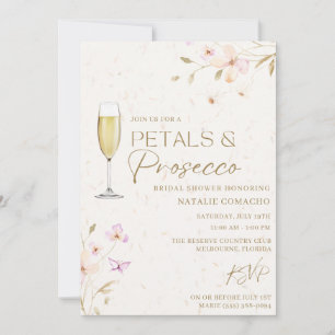 Petals und Prosecco-Brautparty-Party Einladung