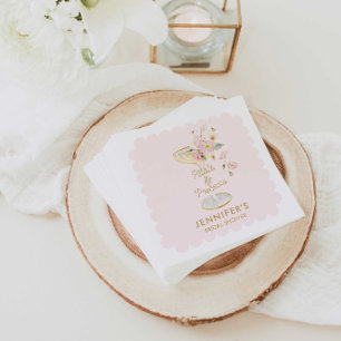 Petals und Prosecco Brautparty Personalisiert Serviette