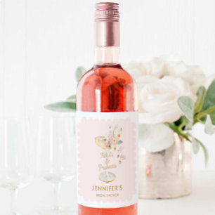 Petals und Prosecco Brautparty Personalisiert Weinetikett