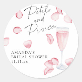 Petals und Prosecco-Brautparty Runder Aufkleber