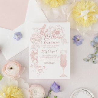 Petals und Prosecco Bridal Dusche Einladung
