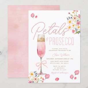 Petals und Prosecco Brunch Brautparty Einladung