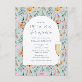 Petals und Prosecco Budget Brautparty Party Postkarte