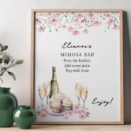 Petals und Prosecco Cava und Cupcakes Mimosa Bar Poster
