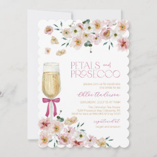Petals und Prosecco Champagner-Brautparty Einladung