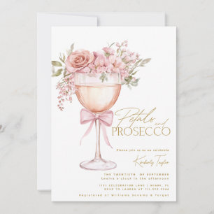 Petals und Prosecco-Gartenrosen-Brautparty Einladung