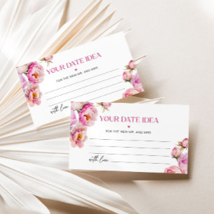 Petals und Prosecco hellrosa Datum Ideen Begleitkarte