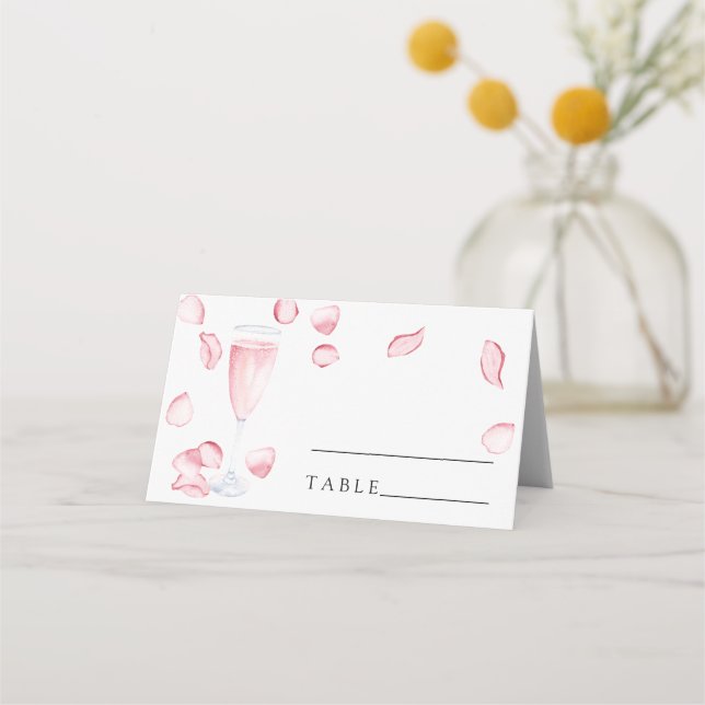 Petals und Prosecco - Hochzeiten Platzkarten (Vorderseite)