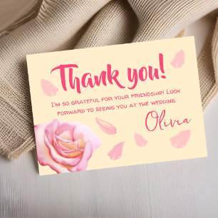 Petals und Prosecco-Hochzeitsstift Dankeskarte