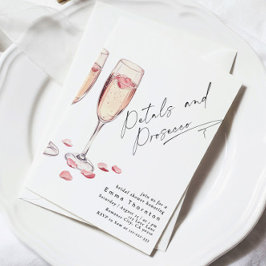 Petals und Prosecco minimal Modernes Brautparty Einladung