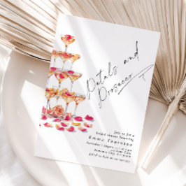Petals und Prosecco minimal Modernes Brautparty Einladung