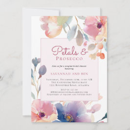Petals und Prosecco Paare Blumenkohl Brautparty Einladung