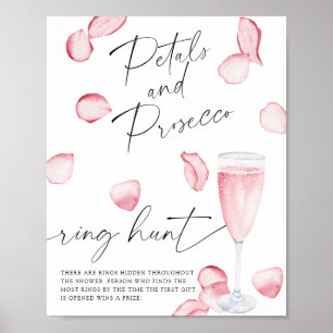 Petals und Prosecco - Ringjagd Brautparty-Spiel Poster