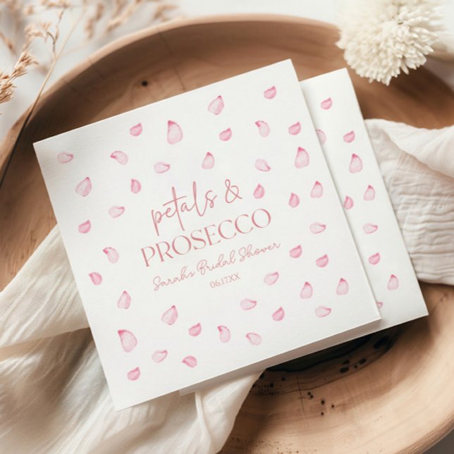 Petals und Prosecco Rosenblätter Brautparty Serviette (Von Creator hochgeladen)