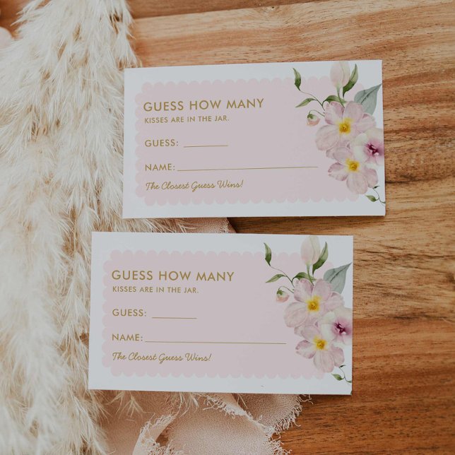 Petals und Prosecco schätzen die Anzahl der Karten (Petals and Prosecco Guess How Many Kisses Card )