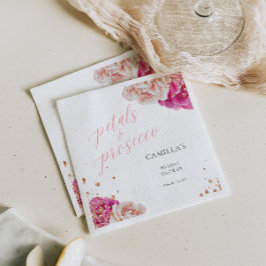 Petals und Prosecco Script Funkelnd Floral Serviette
