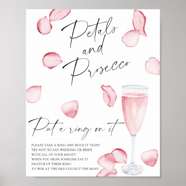 Petals und Prosecco - Setzen Sie sich einen Ring a Poster (Vorne)