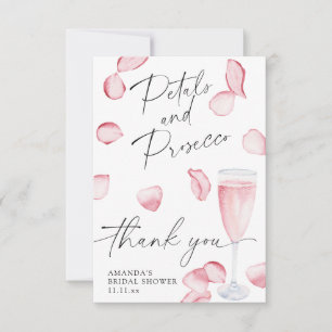 Petals und Prosecco - vielen Dank Brautparty Dankeskarte