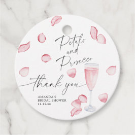 Petals und Prosecco - vielen Dank Brautparty Geschenkanhänger