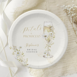 Petals und Prosecco Wildblumen-Brautjungfernparty  Pappteller